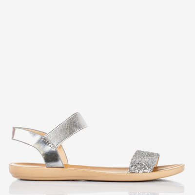 Silberne flache Damensandalen Brocella - Footwear 1