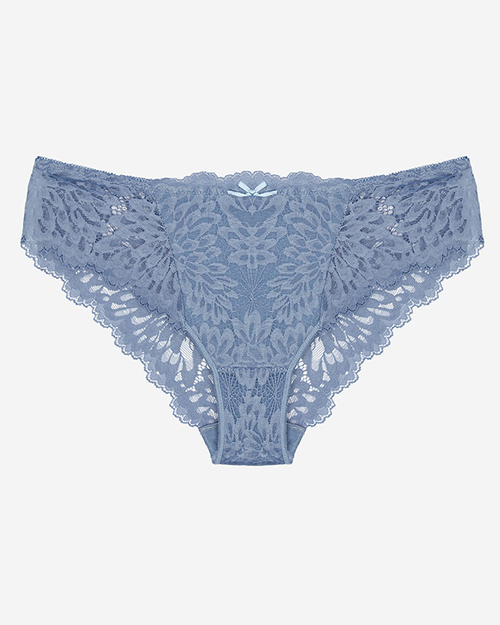 Damen-Spitzen-BH-Slip in Blau- Unterwäsche