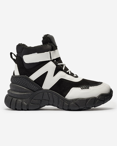 Чорно-білі жіночі утеплені снігоступи Okraja - Взуття