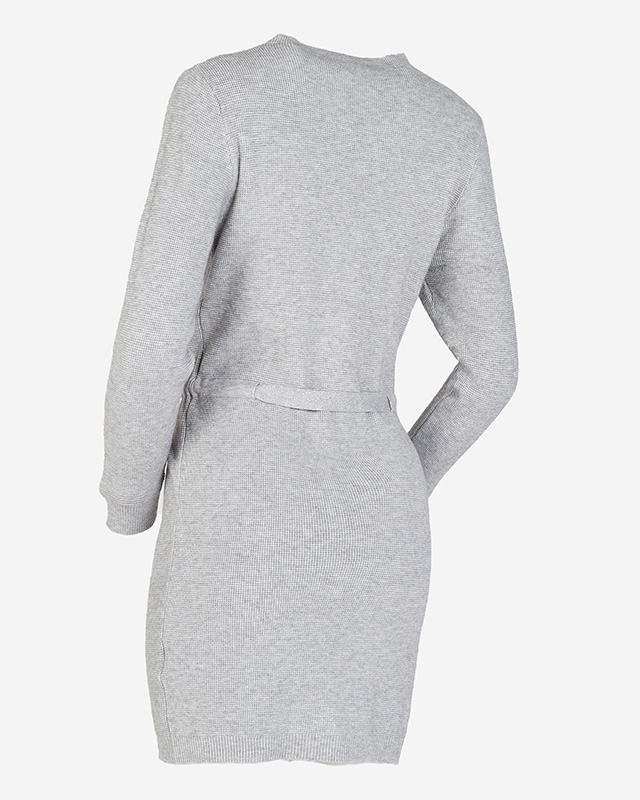 Graue Damen-Pullover-Tunika mit Stehkragen - Kleidung