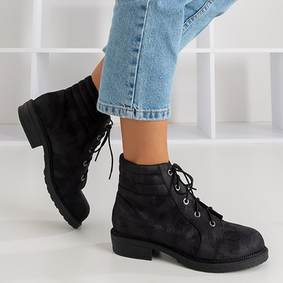 Schwarze Frauentaschen mit dekorativem Abrieb Tusyon - Schuhe