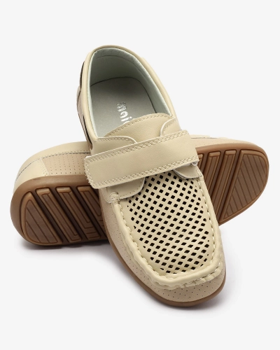 Durchbrochene Kindermokassins in Beige Nexxc- Footwear