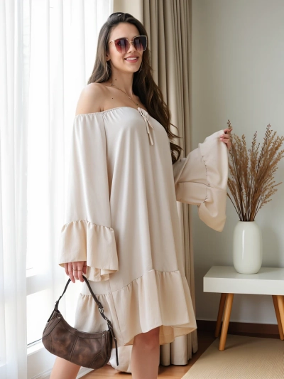 Royalfashion Damenkleid im spanischen Stil mit Rüschen, oversized