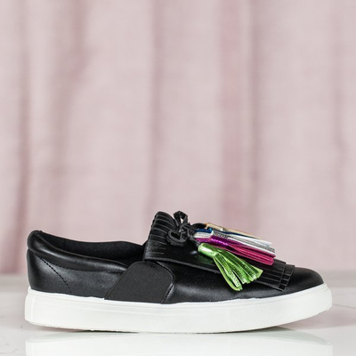 OUTLET Schwarze Sportsneaker mit Osederra-Fransen - Schuhe