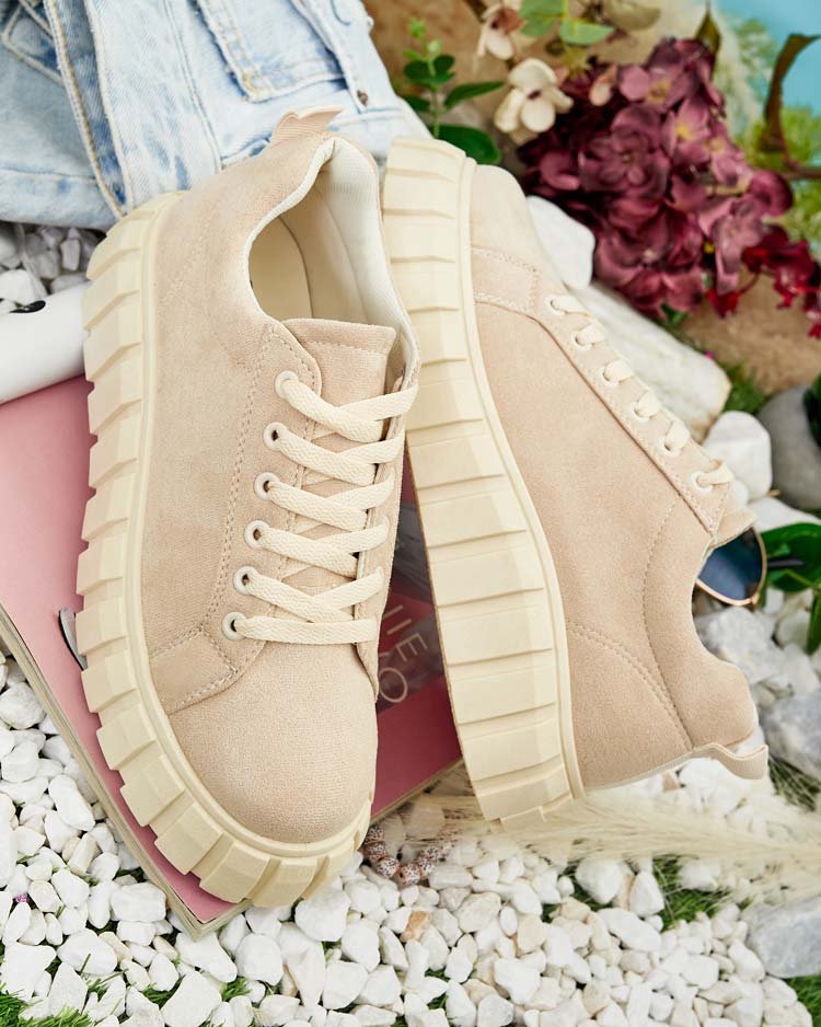 Royalfashion Damen Sportschuhe auf Plateausohle moon