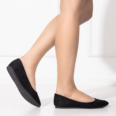Schwarze klassische Damen-Ballerinas mit spitzer Zehenpartie Aymi - Schuhe