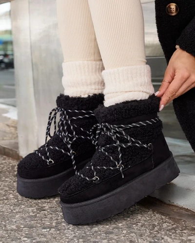 Royalfashion Damen-Schneestiefel zum Schnüren Evonie