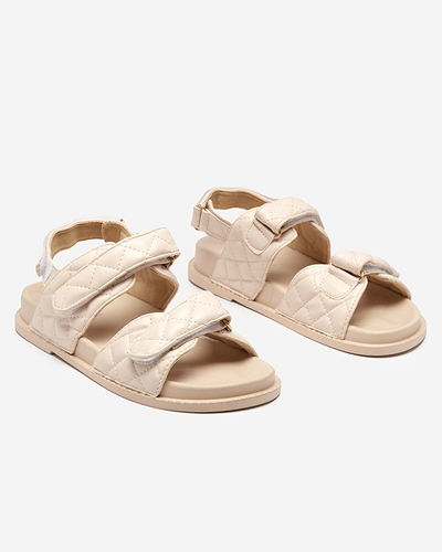 Beige Damensandalen mit Klettverschluss Korine - Footwear