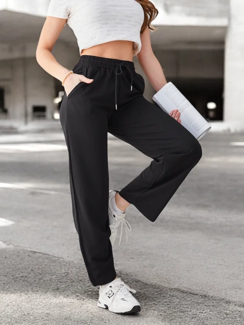 Royalfashion Прості жіночі брюки з зав'язками