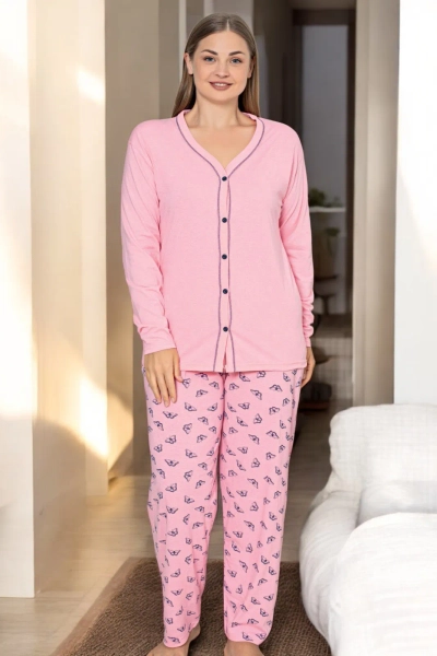 Royalfashion Damen Baumwoll-2-teiliger Pyjama in ÜBERGRÖßE
