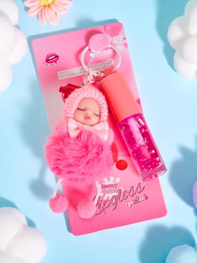 Lipgloss für Kinder mit Puppe Dunkelrosa