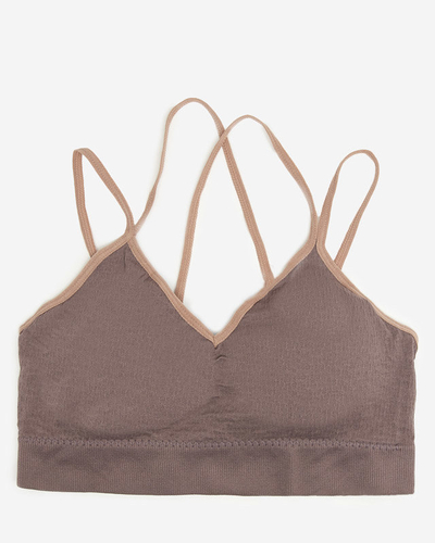 Brauner Damen-Sport-BH mit dünnen Trägern - Unterwäsche