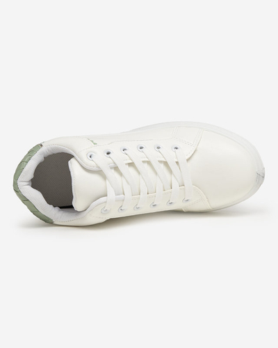 OUTLET Weiße und grüne Damen-Sneaker mit verstecktem Uksy-Keil - Schuhe