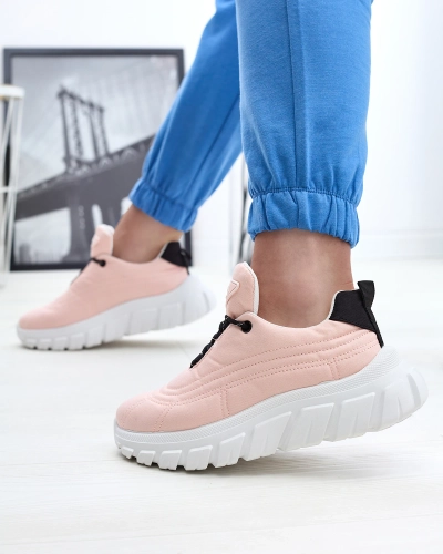 Hellrosa Damen-Sportschuhe aus Stoff Riotay- Footwear