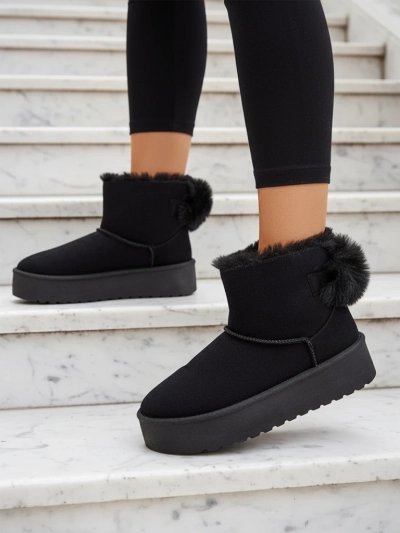 Royalfashion Damenstiefel a'la Schneestiefel in schwarz Goroggo