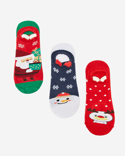 Bunte Damenfüße mit Weihnachtsdruck 3er-Pack - Unterwäsche
