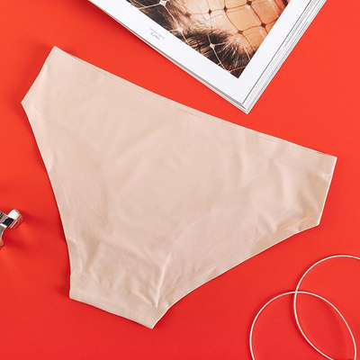 Beige Damenhöschen, nahtlose Höschen - Unterwäsche