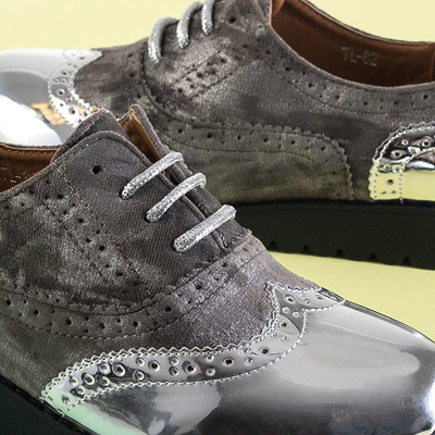 Silberne Schnürschuhe für Damen Navidad - Footwear