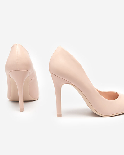 Beige Damenpumps mit karreeförmiger Spitze Vaseka - Footwear