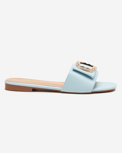 Blaue Damenhausschuhe mit Ornament mit Zirkonia Iteria - Footwear