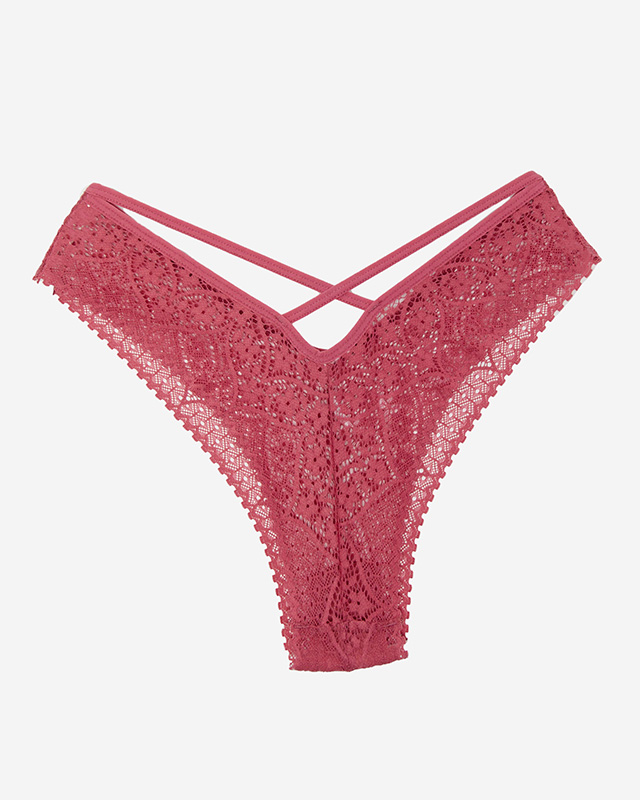 Spitzen-BH-Slip für Damen in Dunkelrosa - Unterwäsche