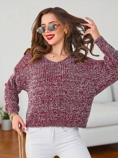 Royalfashion Damenpullover mit Glanzfaden