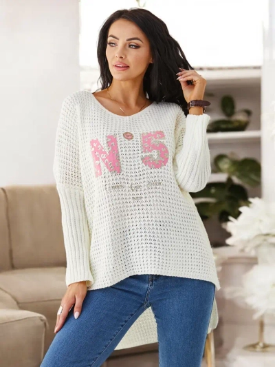 Royalfashion Acryl Damen Strickpullover mit Aufschriften