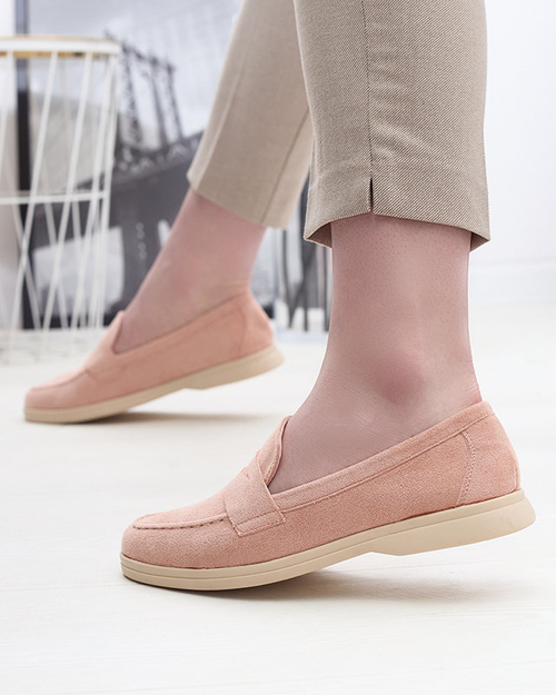 Жіночі мокасини з екозамші рожевого кольору Daffer- Footwear