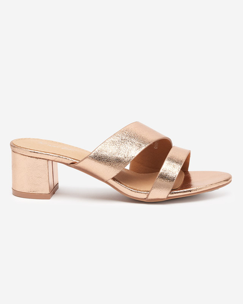 Золото-рожеві жіночі Stepho- високі підбори. Взуття