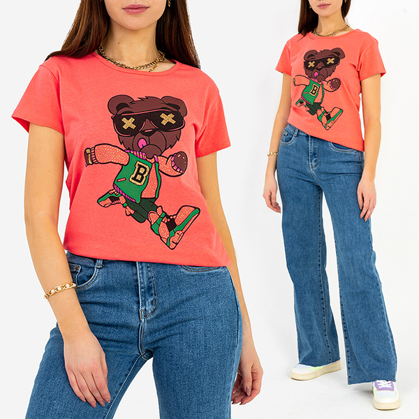 Damen-T-Shirt mit Korallen-Print - Kleidung