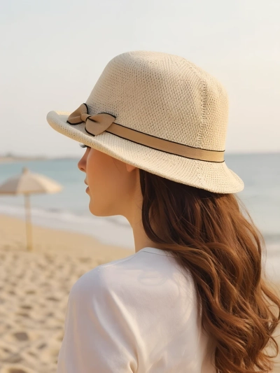 Royalfashion Damenhut mit Schleife verziert Summer Grace