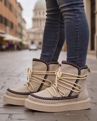 Royalfashion Damen Schnürschnee Boots Stozi