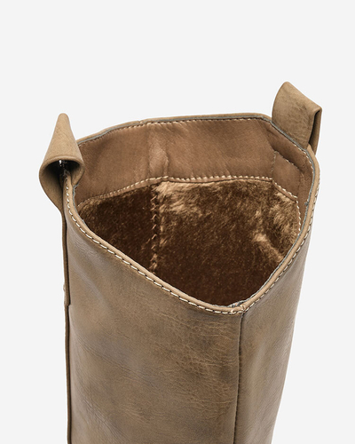 Royalfashion Сіро-коричневі жіночі черевики з прихованим якорем Bisaldo