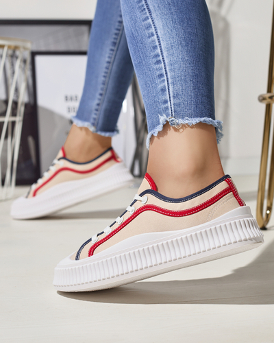 Жіночі кросівки на суцільній підошві бежевого кольору Dessica - Взуття