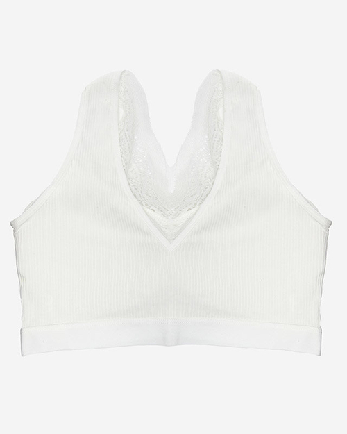 Жіночий білий спортивний бюстгальтер з мереживом - Нижня білизна