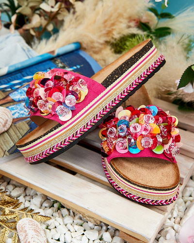 Royalfashion Damen Loassa Strass-Flip-Flops