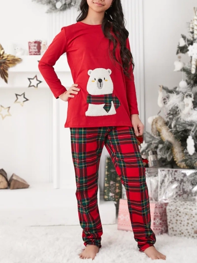 Royalfashion Weihnachtsbaum Baumwoll Kinderpyjamas mit Druck