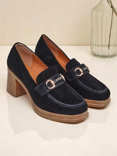 Royalfashion Damen-Loafer mit Blockabsatz Apareus