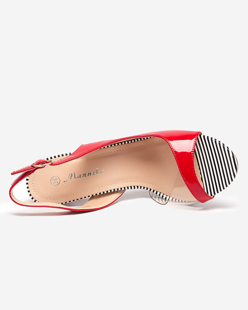 Жіночі червоні босоніжки на вищому каблуці Rotter- Shoes