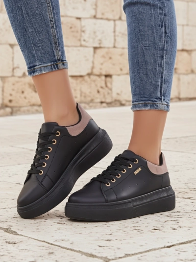 Жіночі снікерси Callista Royalfashion чорні платформи екошкіра
