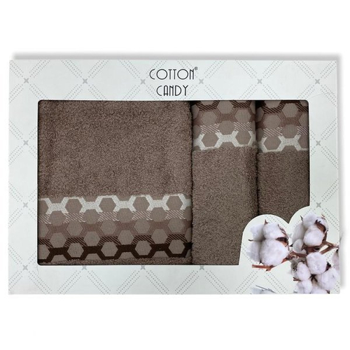 Коричневі рушники з візерунками 3 шт - Рушники