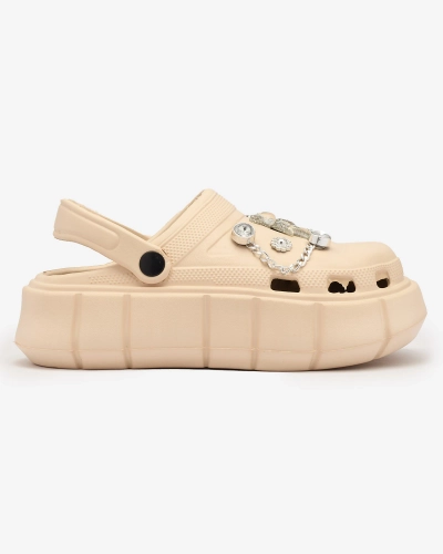 Royalfashion Beige Damen-Gummi-Flip-Flops Kooranza