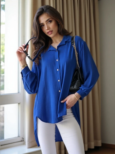 Royalfashion Lange Damen Oversized Bluse