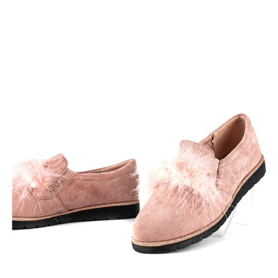 Rosa Schuhe mit Straus-Feder - Schuhe