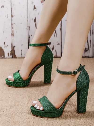 Royalfashion Glitzer Damen Sandalen Vobetta