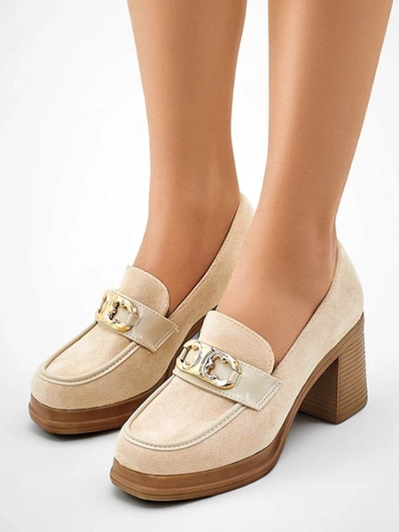 Royalfashion Damenmokassins auf einem Blockheel Qeroy