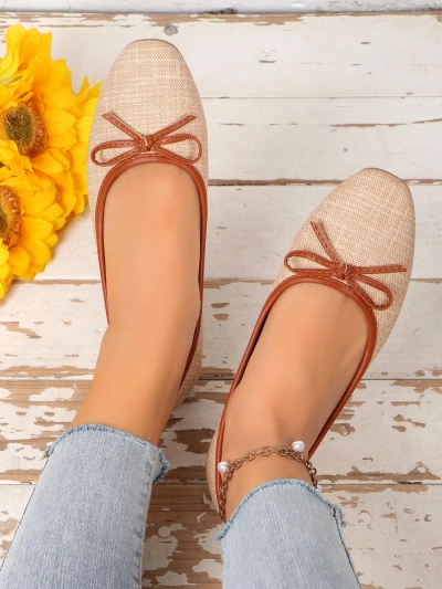 Royalfashion Damen Ballettschuhe mit Glitzer und einer Schleife Aramie
