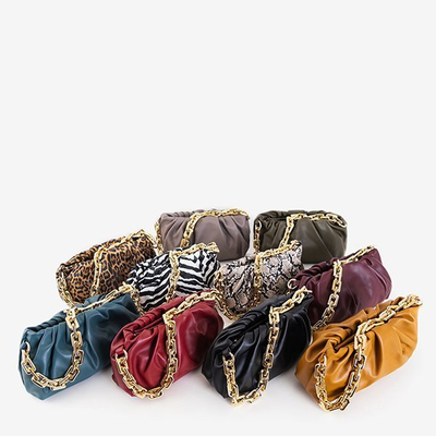 Blaue Geldbörse mit Raffen - Handtaschen