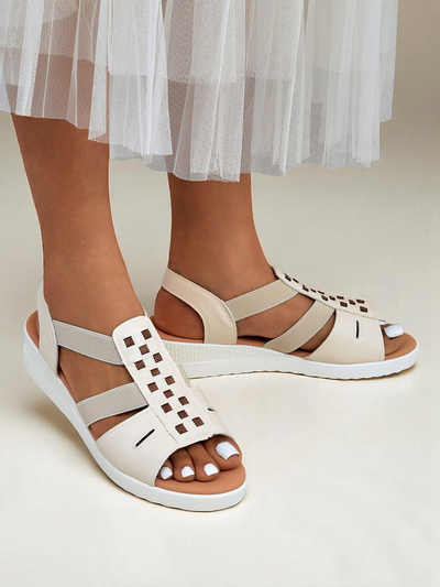 Royalfashion Damensandalen mit niedrigem Keilabsatz Sora