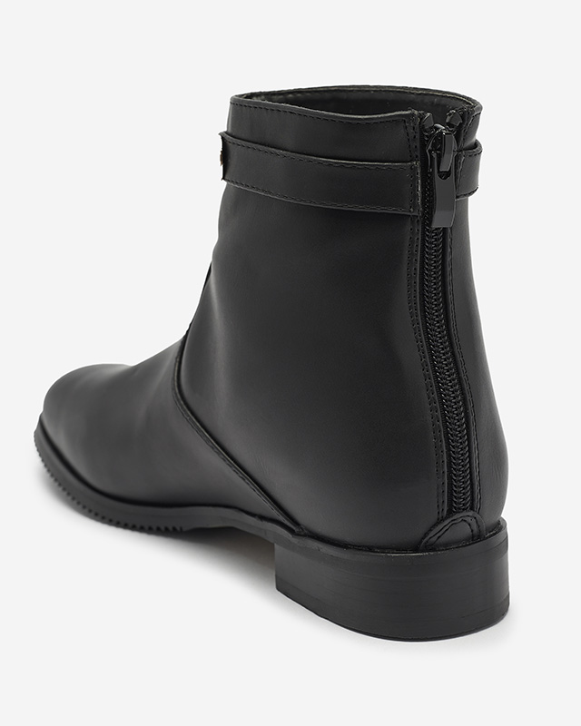 Damenstiefel mit Goldverzierung in Schwarz Hontes- Footwear